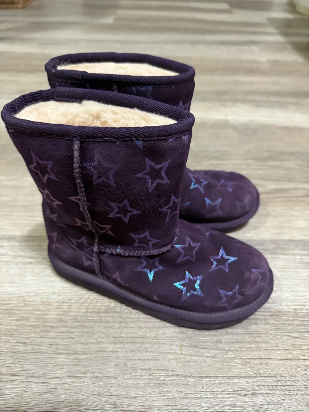UGG Classic II Purple Iridescent Star Kids Boot